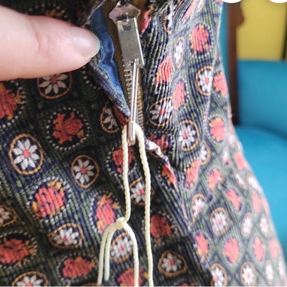 Vintage 1960. Handmade cotton corduroy, dress. 8 US. - Picture 8 of 8